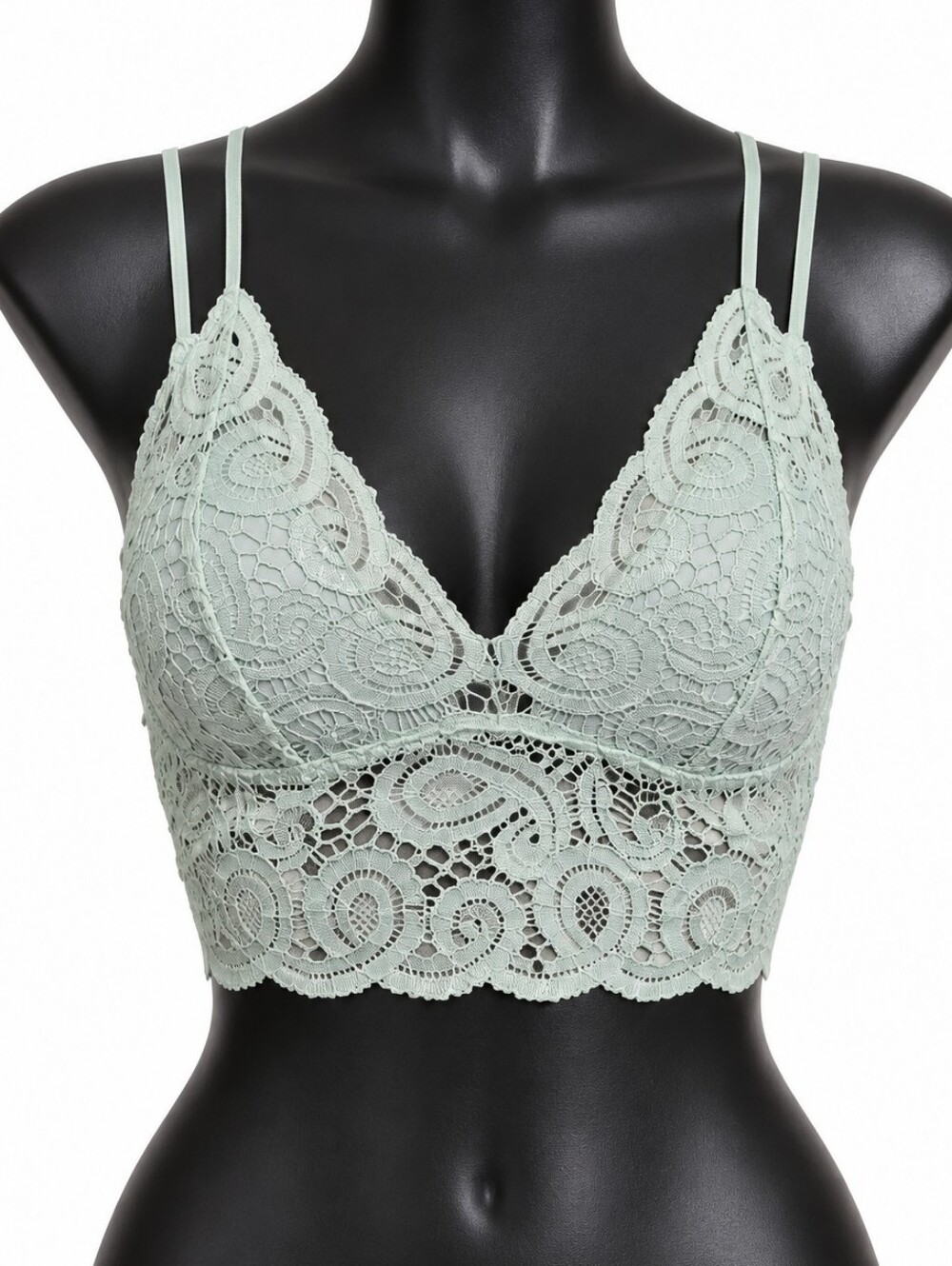 Victoria's Secret Pale Mint Lace Strappy Bralette Y2K Coquette Boho